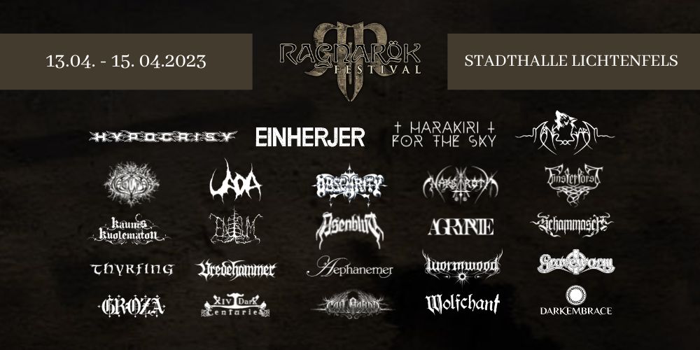 Line Up des Ragnarök Festivals 2023