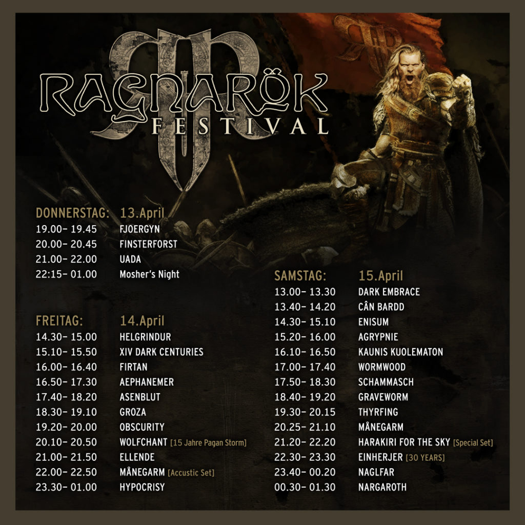 Running Order 2023 Ragnaroek
