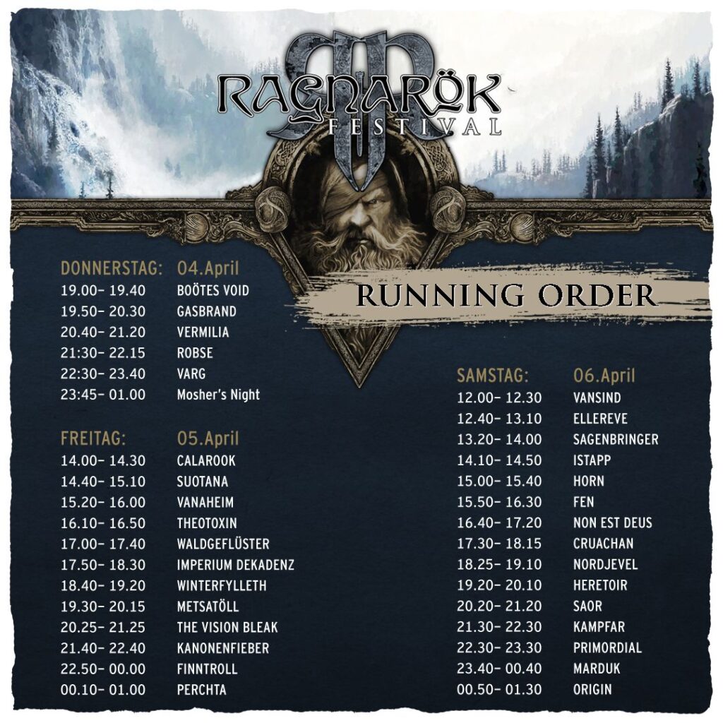 Neue Running Order fr das Ragnark Festival 2024
