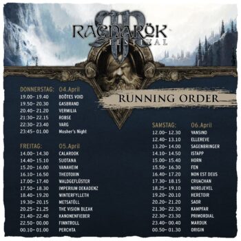 Neue Running Order für das Ragnarök Festival 2024